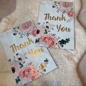 10x13 Floral Thank You Poly Mailers